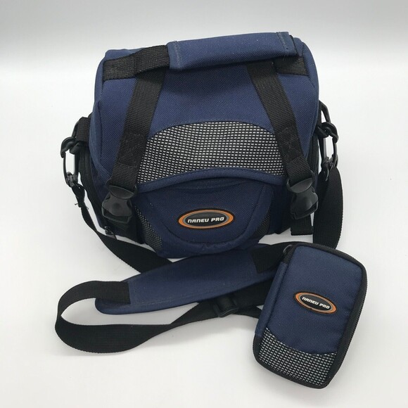 Naneu Pro Travelers TS15 Blue Camera Case Shoulder Strap Carrier & Mini Bag - Picture 3 of 11